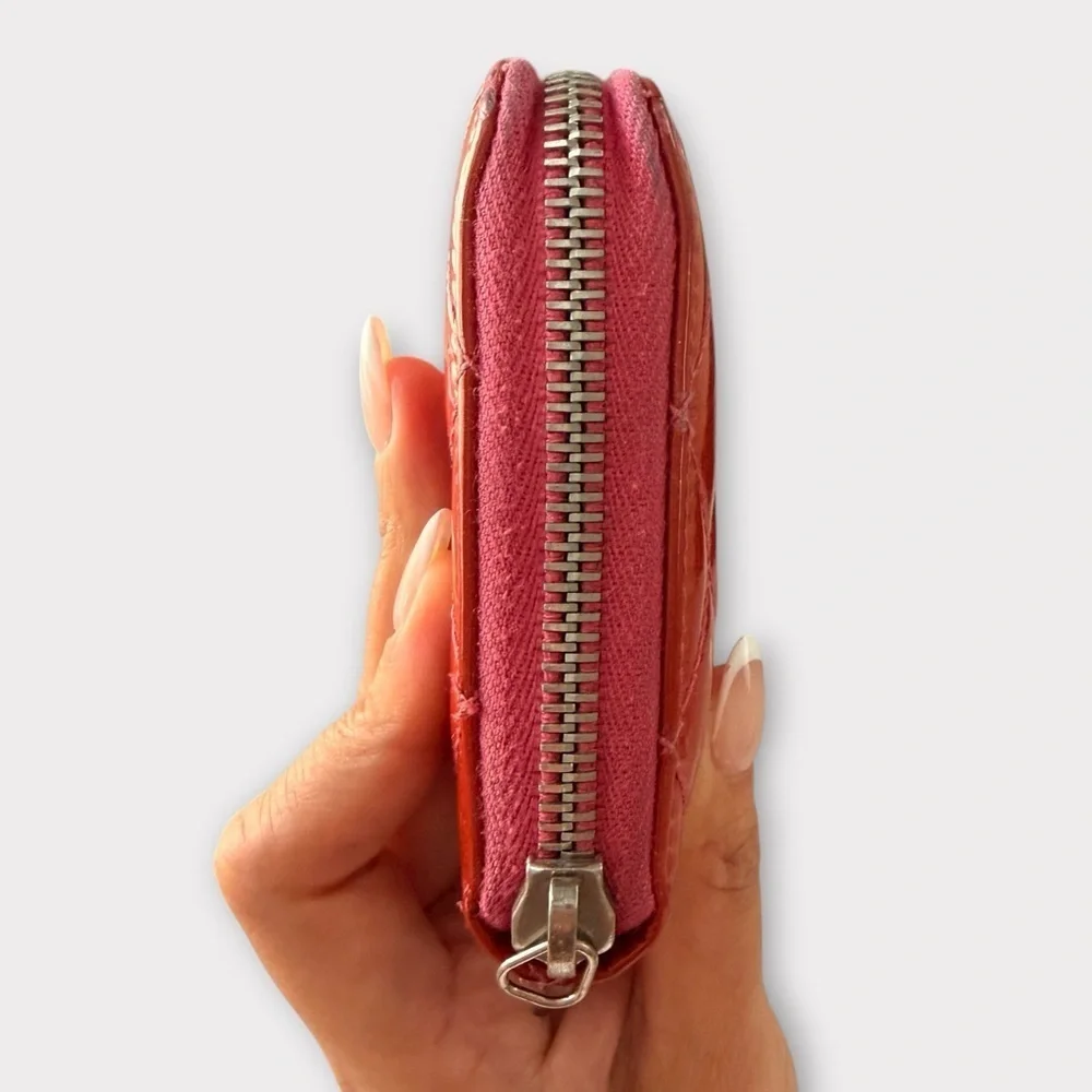 Chanel Matelassé Patent Long Wallet Pink-Orange | Authentic COA + NFT